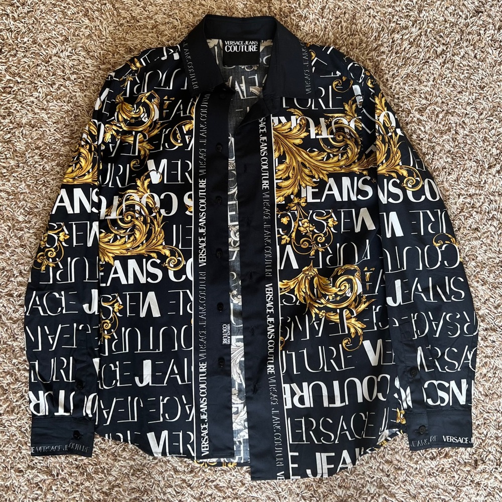 Versace Monogram Baroque Trim Shirt